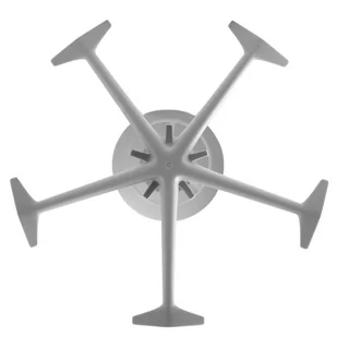 Metalowy wieszak stojący z plastikowymi haczykami, chrom/szary - Inne meble biurowe - miniaturka - grafika 4