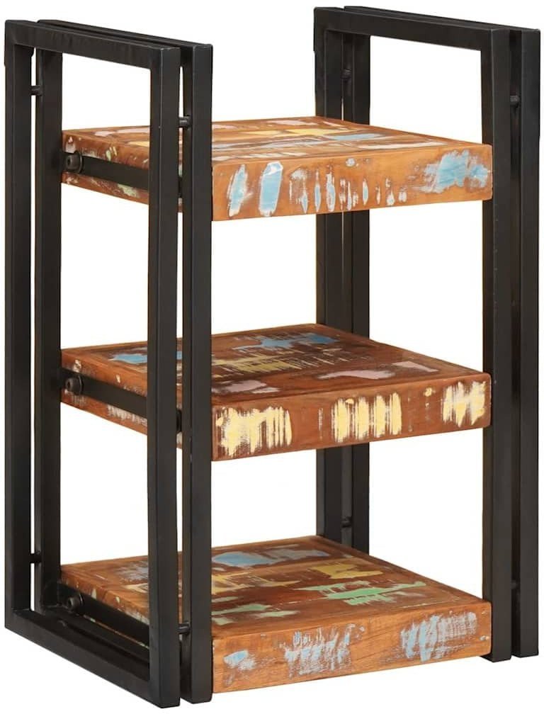 vidaXL Stolik nocny brązowo-czarny 38 x 33 x 58 cm Deska z odzysku