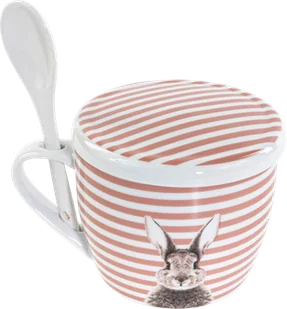 Kubek Boltze Fluffy z pokrywką i z łyżeczką porcelanowy 600 ml (5902973441512) - Filiżanki Kubek Boltze Fluffy z pokrywką i z łyżeczką porcelanowy 600 ml (5902973441512) - Filiżanki - miniaturka - grafika 1