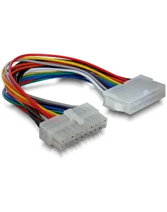 PRZEDŁUŻACZ ZASILANIA ATX 24F/24M 20CM DELOCK - Kable komputerowe i do monitorów - miniaturka - grafika 1