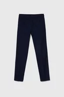 Spodnie i spodenki dla chłopców - United Colors of Benetton spodnie dziecięce kolor granatowy gładkie - miniaturka - grafika 1