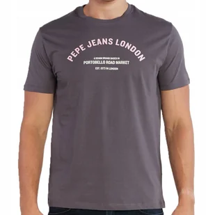 T-shirt Męski PEPE JEANS Waddon PM508948 Grafitowy - Koszulki męskie - miniaturka - grafika 1