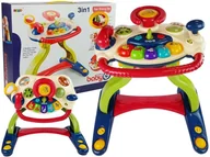 Zabawki interaktywne dla dzieci - LEANToys Interaktywny Chodzik Tablica Kierownica 3 w 1 Dźwięk Melodie Telefon Zwierzątka Dla Niemowląt 8492 - miniaturka - grafika 1