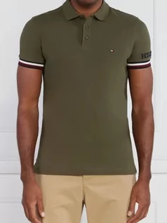 Koszulki męskie - Polo Tommy Hilfiger Monotype Gs Cuff Slim Polo MW0MW31549 M Army Green (8720644202678) - grafika 1