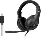 Słuchawki - Słuchawki C-Tech C-TECH Słuchawki MHS-05U USB do PC czarny - miniaturka - grafika 1