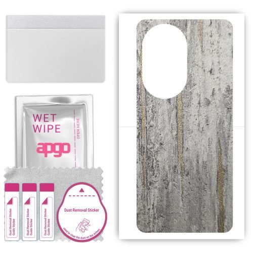 folia naklejka skórka strukturalna na TYŁ do Honor 100 Pro - Beton Złote Paski - apgo SKINS