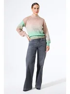 Swetry damskie - Garcia Sweter w kolorze beżowo-miętowym - miniaturka - grafika 1