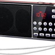 Radia - Radio przenośne, radio FM 3W, bateria 1200mAh, latarka LED, akumulator, zgodność z MP3/AUX/USB/TF, kolor czerwony - miniaturka - grafika 1
