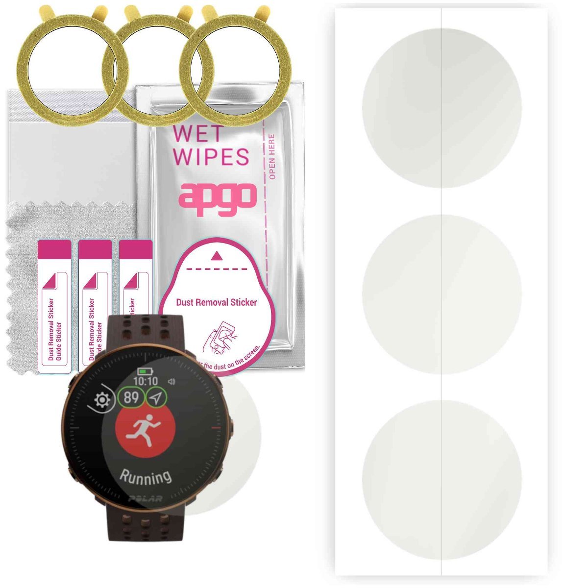 3x Folia hydrożelowa MATOWA do Polar Vantage M2 - apgo Smartwatch Hydrogel MATTE Protection Ochrona na ekran smartwatcha