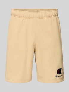 Szorty z dzianiny dresowej z wyhaftowanym logo i elastycznym pasem - Spodenki męskie - miniaturka - grafika 1