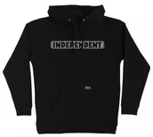Bluzy męskie - bluza męska INDEPENDENT BAR LOGO REFLECTIVE HOODED HEAVYWEIGHT SWEATSHIRT BLACK - miniaturka - grafika 1