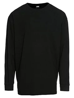 Koszulki męskie - Urban Classics Męska koszulka z długim rękawem Boxy Heavy Longsleeve, czarny (Black 00007), L - grafika 1