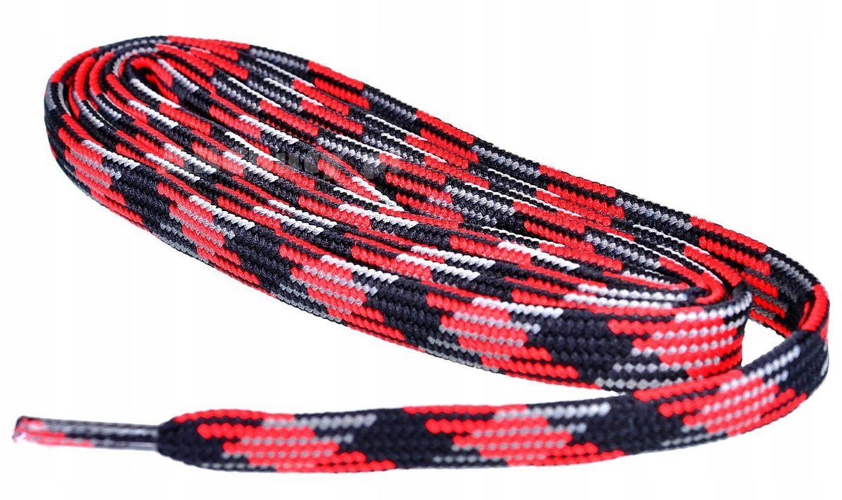 Sznurowadła BHP outdoor CZERWONE CZARNE SZARE SZEROKIE 0,9 Sznurówki 150 CM