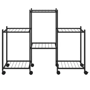 Lumarko Kwietnik z kółkami, 83x25x63,5 cm, czarny, żelazny - Kwietniki - miniaturka - grafika 4