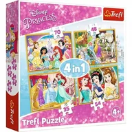 Puzzle - Trefl Puzzle 34309 Radosny dzień księżniczek 4w1 ŁÓDŹ 34309 - miniaturka - grafika 1