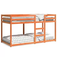 Łóżka dla dzieci i młodzieży - Łóżko piętrowe, woskowy brąz, 90x200 cm, lite drewno sosnowe Lumarko! - miniaturka - grafika 1