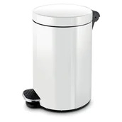 Kosze na śmieci - ALDA Kosz na pedał 30l, lakierowany biały 384079 - miniaturka - grafika 1