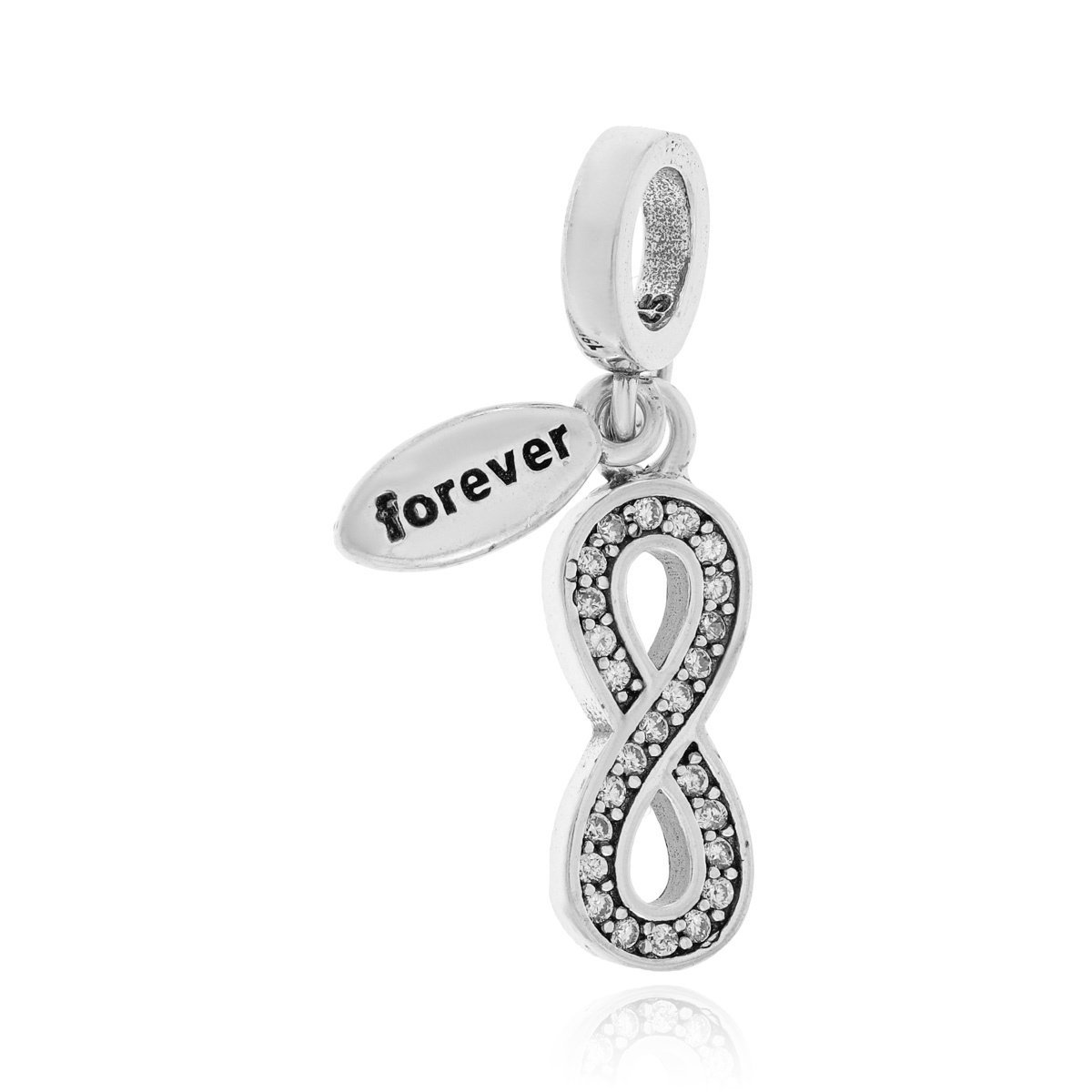 Srebrna zawieszka/charms do bransoletki znak nieskończoności pr. 925