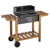 Grille - NEKA Azur Drewniany grill węglowy z wózkiem - miniaturka - grafika 1