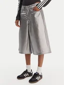 Spodenki damskie - adidas Szorty jeansowe Firebird Jorts KD2930 Srebrny Regular Fit - miniaturka - grafika 1