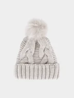 Czapki damskie - Czapka zimowa damska 4F - biała - miniaturka - grafika 1