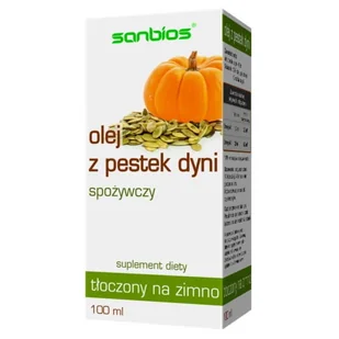 Sanbios Olej z pestek dyni 100 ml - Zdrowa żywność - miniaturka - grafika 1