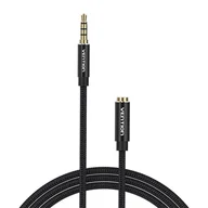 Kable - Vention, Przedłużacz Audio Trrs 3,5Mm Męski Do 3,5Mm Żeński 5M  Bhcbj, Czarny - miniaturka - grafika 1