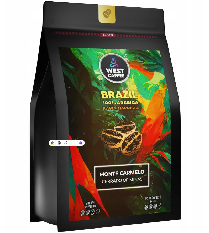 Kawa ziarnista Brazylia 500g Świeżo Palona - 100% Arabica - Monte Carmelo