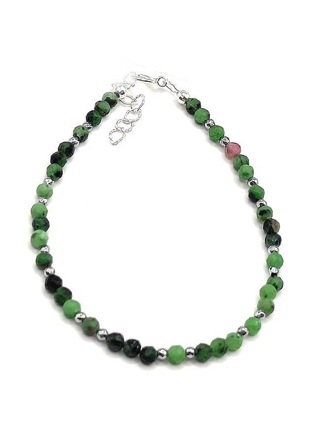 Bransoletka Zoizyt z rubinem 925