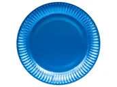 Naczynia i sztućce jednorazowe - Folat Talerzyki papierowe "Premium Mat" niebieskie FOLAT 23 cm 8 szt FL65882 - miniaturka - grafika 1
