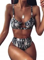 Stroje kąpielowe - Pan i Pani Gadżet Strój kąpielowy wysoki stan bikini zwierzęcy wzór - miniaturka - grafika 1