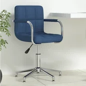 Fotele i krzesła biurowe - Vidaxl Obrotowe Krzesło Biurowe, Niebieskie, Tapicerowane Tkaniną - miniaturka - grafika 1