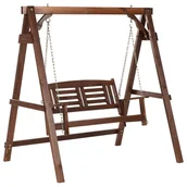 Huśtawki - Huśtawka ogrodowa NERITO Drewno świerkowe Ciemnobrązowy - miniaturka - grafika 1