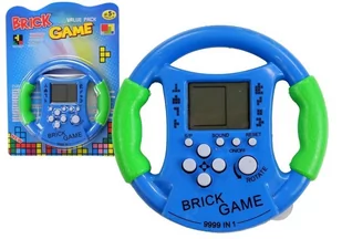 Import LEANToys Gra Elektroniczna Bricks Kierownica Niebieska - Zabawki interaktywne dla dzieci - miniaturka - grafika 1