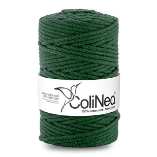 ColiNea/Sznurek bawełniany z bawełnianym rdzeniem, pleciony, 5mm, 100m, butelkowa zieleń - Półfabrykaty do biżuterii - miniaturka - grafika 1