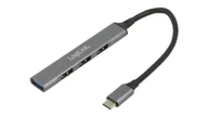 Huby USB - UA0392 Hub USB, USB A gniazdo x4, USB C wtyk, USB 3.2, PnP, szary, 5Gbps - miniaturka - grafika 1