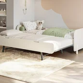 Łóżka - Łóżko wysuwane 2 x 90 x 190 cm - MDF i drewno sosnowe - Naturalny i beżowy - TALUDO - miniaturka - grafika 1