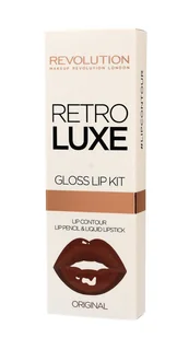 Makeup Revolution Retro Luxe Gloss Lip Kit, konturówka + błyszczyk Original, 1 g + 5,5 ml - Konturówki do ust - miniaturka - grafika 4