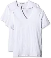 Koszulki męskie - Calvin Klein Męski T-shirt z krótkim rękawem, dekolt w serek, biały, M - miniaturka - grafika 1