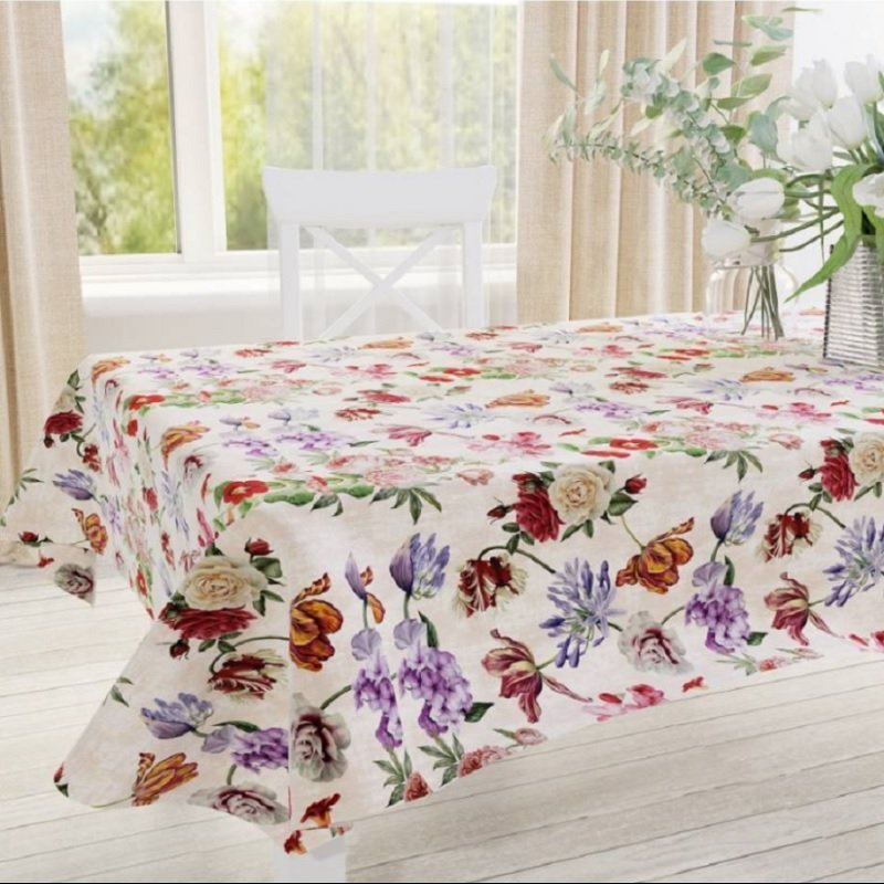 Cerata włoska kolekcja - Fiori prostokąt rozm 140x180 cm na stół, do ogrodu