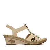 Sandały damskie - Sandały Rieker CEO-V2451-62 Beżowy - miniaturka - grafika 1