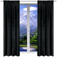 Zasłony - Zasłony welurowe 140x220 zasłonki gotowe welur na żabki balkon komplet - miniaturka - grafika 1