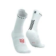Skarpetki sportowe męskie - COMPRESSPORT Skarpetki do biegania wysokie ProRacing Socks V4 white/black - miniaturka - grafika 1