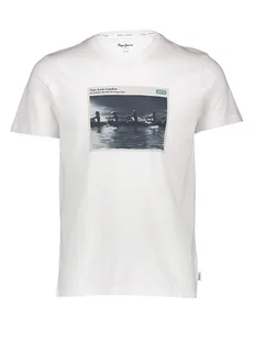 Pepe Jeans Koszulka "Ciel" w kolorze białym - Koszulki męskie - miniaturka - grafika 1