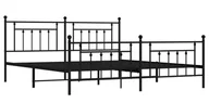 Łóżka - Czarne metalowe łóżko małżeńskie 200x200cm - Velonis - miniaturka - grafika 1