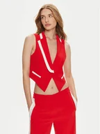Kamizelki damskie - Maryley Kamizelka 24EB214/04FI Czerwony Regular Fit - miniaturka - grafika 1