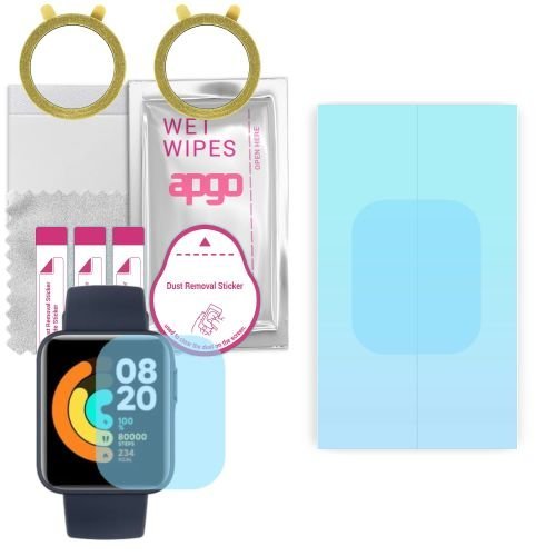 2x folia ochronna hydrożelowa do Xiaomi Redmi Watch 2 Lite - apgo HD HQ FLEX Smartwatch Hydrogel Protection Ochrona na ekran smartwatcha