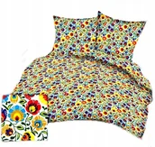 Pościel - pościel bawełna deLUX 220x240 + 2 poszewki B 265 folk biały - miniaturka - grafika 1