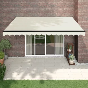 vidaXL Zwijana markiza, kremowa, 4,5x3 m, tkanina i aluminium - Markizy - miniaturka - grafika 1
