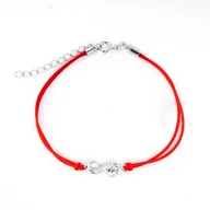 Bransoletki - Srebrna bransoletka 925 Nieskończoność Czerwony Sznurek - miniaturka - grafika 1